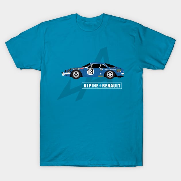 Alpine A110 T-Shirt by AutomotiveArt